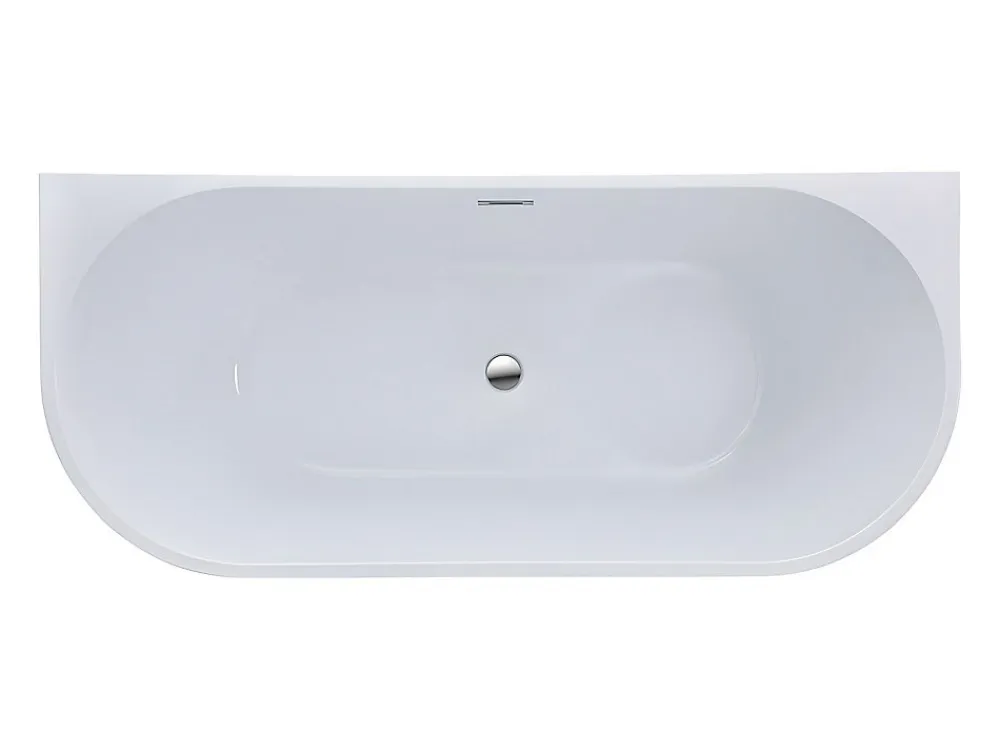 Baignoire Îlot|Vente-unique Baignoire semi îlot - 200L - 149,5 x 75 x 58 cm - Blanche - Acrylique - DIVINA