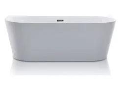 Vente-unique Baignoire semi îlot - 255L - 180 x 75 x 58 cm - Blanche - Acrylique - DIVINA