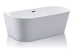 Baignoire Îlot|Vente-unique Baignoire semi îlot - 245L - 170 x 75 x 58 cm - Blanche - Acrylique - DIVINA