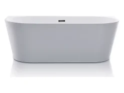 Baignoire Îlot|Vente-unique Baignoire semi îlot - 245L - 170 x 75 x 58 cm - Blanche - Acrylique - DIVINA