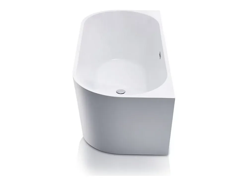 Baignoire Îlot|Vente-unique Baignoire semi îlot - 245L - 170 x 75 x 58 cm - Blanche - Acrylique - DIVINA