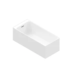 GoodHome Baignoire semi îlot 170x75 cm Bakor blanc