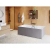 Baignoire Îlot|GoodHome Baignoire semi îlot 180x80 cm Bakor gris