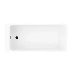 Baignoire Îlot|GoodHome Baignoire semi îlot 160x75 cm Bakor noir