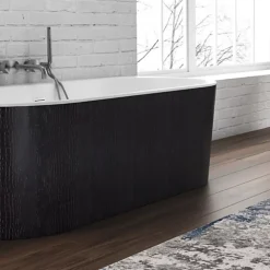 Baignoire Îlot|Planète Bain Baignoire semi-îlot design 170x87 cm effet texturé peau de crocodile - Acrylic Lucite - Savane
