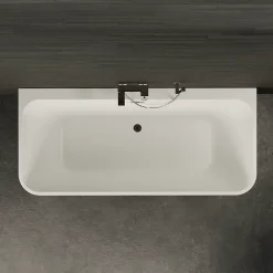 Spalina Baignoire semi-îlot murale Mint 160x75 cm, gris et blanc, by