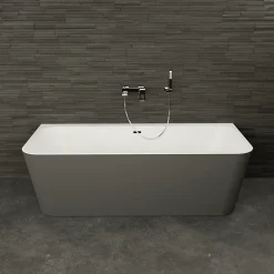 Spalina Baignoire semi-îlot murale Mint 160x75 cm, gris et blanc, by
