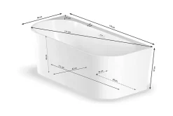 Baignoire Îlot|Spalina Baignoire semi-îlot murale Ruby 170x80 cm, by