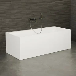 Baignoire Îlot|Spalina Baignoire semi-îlot murale COBALT L.170 x l.75 cm, by