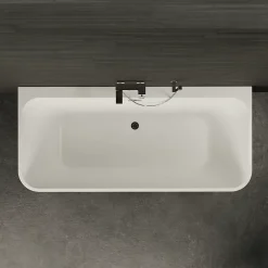 Spalina Baignoire semi-îlot murale Mint 170, noir mat, 170x81 cm, by