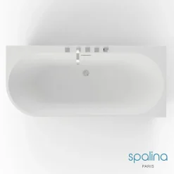 Spalina Baignoire semi-îlot murale CAPRI DROITE+Robinetterie Chromée L. 170 x l. 76 cm by