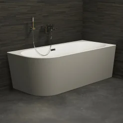 Baignoire Îlot|Spalina Baignoire semi-îlot murale Capri Grise Mate Droite, 170x76cm, by