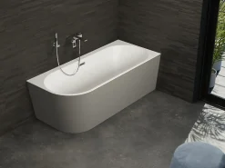 Baignoire Îlot|Spalina Baignoire semi-îlot murale Capri Grise Mate Droite, 170x76cm, by