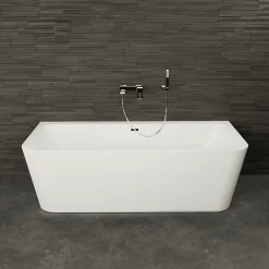 Spalina Baignoire semi-îlot murale Mint 160, blanc, 160x75 cm, by