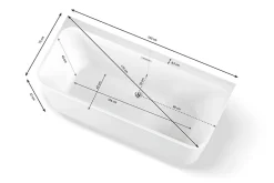 Spalina Baignoire semi-îlot murale Mint 160, blanc, 160x75 cm, by