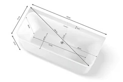 Spalina Baignoire semi-îlot murale Mint 170, blanc, 170x81 cm, by
