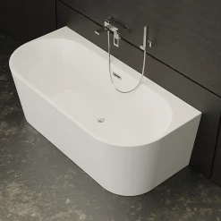 Spalina Baignoire semi-îlot murale Naos, blanc, 170x80 cm, by