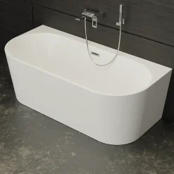 Spalina Baignoire semi-îlot murale Naos, blanc, 170x80 cm, by