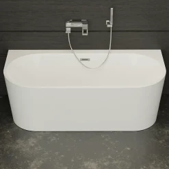 Spalina Baignoire semi-îlot murale Naos, blanc, 170x80 cm, by