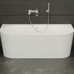 Spalina Baignoire semi-îlot murale Naos, blanc, 170x80 cm, by