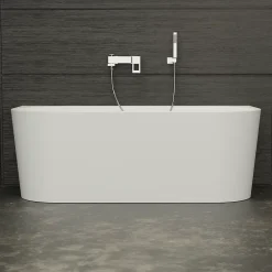 Spalina Baignoire semi-îlot murale Naos, blanc, 170x80 cm, by