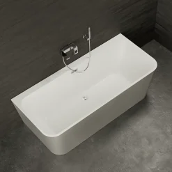 Spalina Baignoire semi-îlot murale Mint 170, gris mat, 170x81 cm, by