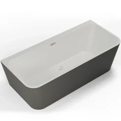 Spalina Baignoire semi-îlot murale Mint 170, gris mat, 170x81 cm, by