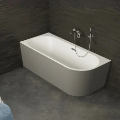 Baignoire Îlot|Spalina Baignoire semi-îlot murale Capri Grise Mate Gauche, 170x76cm, by