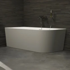 Baignoire Îlot|Spalina Baignoire semi-îlot murale Capri Grise Mate Gauche, 170x76cm, by