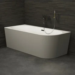 Baignoire Îlot|Spalina Baignoire semi-îlot murale Capri Grise Mate Gauche, 170x76cm, by