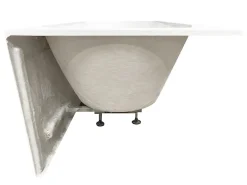 Baignoire Îlot|Spalina Baignoire semi-îlot murale Capri Grise Mate Gauche, 170x76cm, by