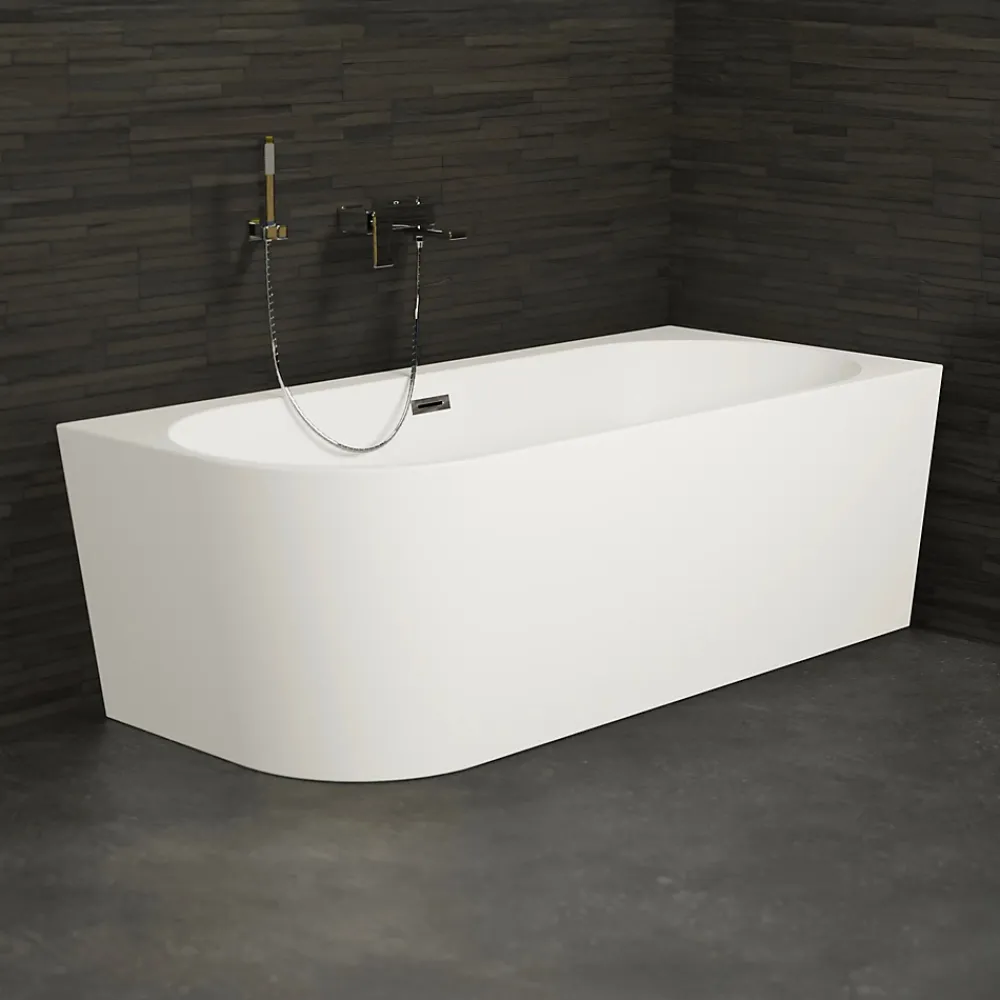 Spalina Baignoire semi-îlot murale CAPRI 160 Droite L. 160 x l. 76 cm, by