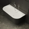 Baignoire Îlot|Spalina Baignoire semi-îlot murale Naos 170x80 cm, noir et blanc, By