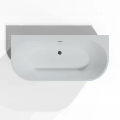 Baignoire Îlot|Spalina Baignoire semi-îlot murale Naos 170x80 cm, noir et blanc, By