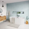 GoodHome Baignoire semi-îlot Nakina L. 180 cm x l. 80 cm blanc