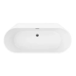 GoodHome Baignoire semi-îlot Nakina L. 180 cm x l. 80 cm blanc