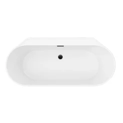 GoodHome Baignoire semi-îlot Nakina L. 150 cm x l. 75 cm noir