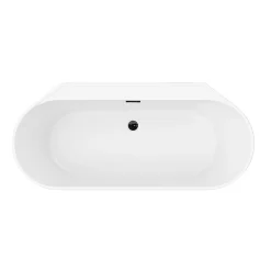 GoodHome Baignoire semi-îlot Nakina L. 170 cm x l. 75 cm noir
