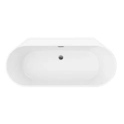 Baignoire Îlot|GoodHome Baignoire semi-îlot Nakina L. 150 cm x l. 75 cm blanc