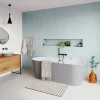 Baignoire Îlot|GoodHome Baignoire semi-îlot Nakina L. 160 cm x l. 75 cm gris