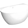 Baignoire Îlot|Vente-unique Baignoire semi-îlot ovale - 197 L - 151 x 94 x 60 cm - Blanche - Acrylique - PAGRUS