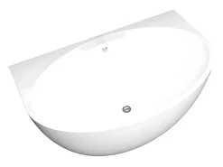 Baignoire Îlot|Vente-unique Baignoire semi-îlot ovale - 197 L - 151 x 94 x 60 cm - Blanche - Acrylique - PAGRUS