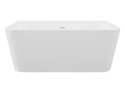 Vente-unique Baignoire semi-îlot rectangulaire - 216L - 150 x 75 x 60 cm - Blanc brillant - Acrylique - ATESA
