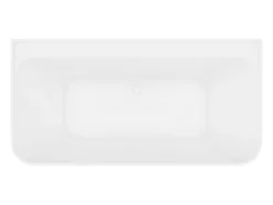 Vente-unique Baignoire semi-îlot rectangulaire - 216L - 150 x 75 x 60 cm - Blanc brillant - Acrylique - ATESA