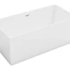 Vente-unique Baignoire semi-îlot rectangulaire - 315 L - 170 x 80 x 58 cm - Blanche - Acrylique - PIKAIA