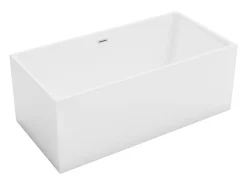 Vente-unique Baignoire semi-îlot rectangulaire - 315 L - 170 x 80 x 58 cm - Blanche - Acrylique - PIKAIA