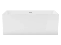 Vente-unique Baignoire semi-îlot rectangulaire - 315 L - 170 x 80 x 58 cm - Blanche - Acrylique - PIKAIA
