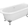 Vente-unique Baignoire semi-îlot retro avec pieds d'aigle- 190 L - 170 x 74 x 62 cm - Blanche - Acrylique - SPARUS