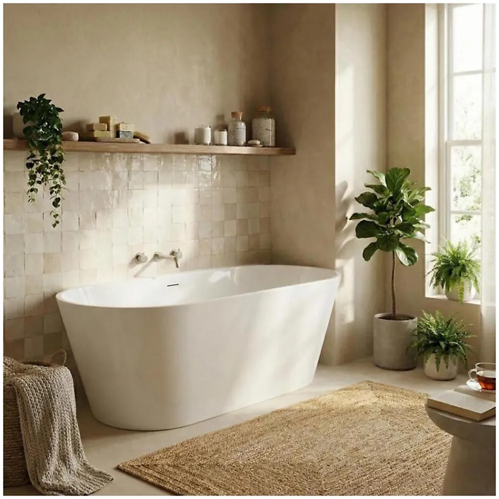 Mob-In Baignoire SERENA îlot en acrylique Lucite blanche 170cm