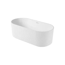 Baignoire Îlot|Mob-In Baignoire STRIA îlot striée en acrylique blanche 170cm